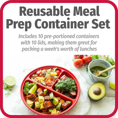 BPA-free Meal Prep Containers, Set of 10-Nora Luxe
