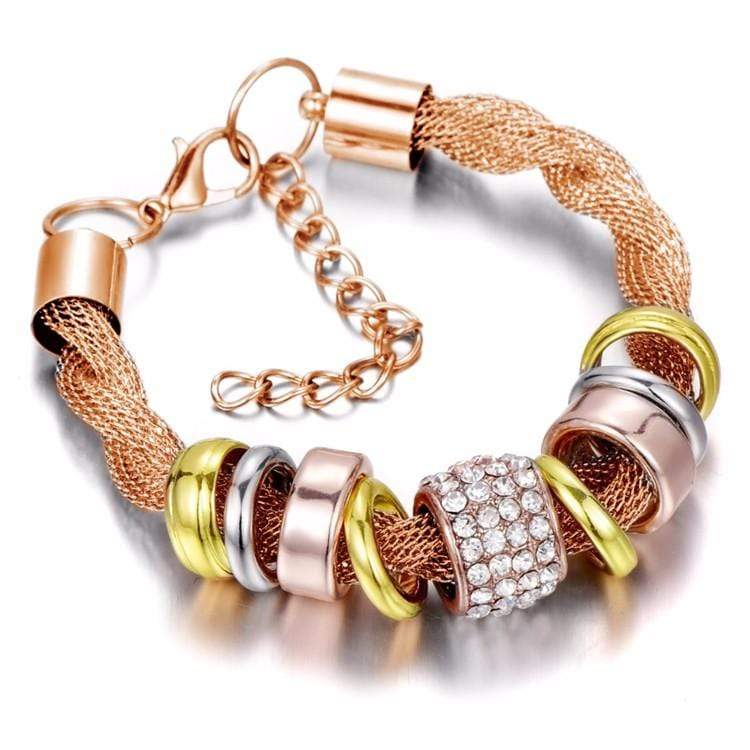 Braided Fashion Bracelet - Zarina-Rose gold-Nora Luxe