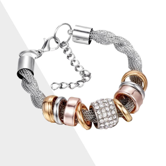 Braided Fashion Bracelet - Zarina-Silver-Nora Luxe