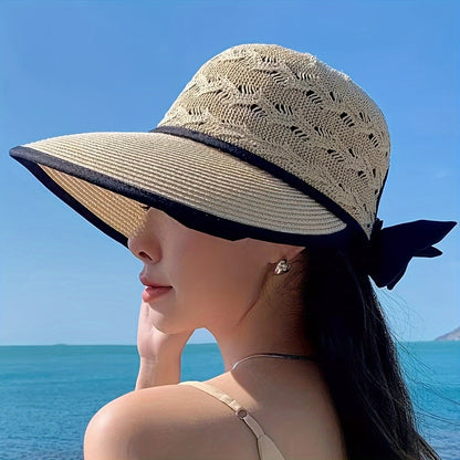 Braided Summer Hat with Bow Detail - Norah-Light grey-State of Style