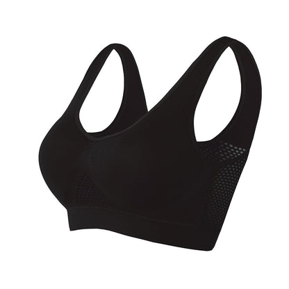 Breathable Mesh Sports Bra – Sofia-Black-S-Nora Luxe