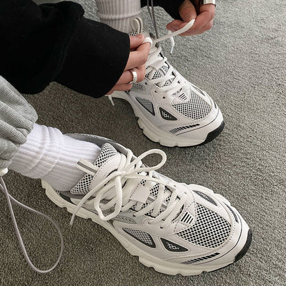 Breathable Sneakers for Sports and Active Lifestyle - Aiden-White gray-3.5-Nora Luxe