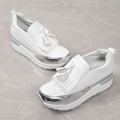 Breathable women's sneakers with timeless style – Isabella-White-3-Nora Luxe