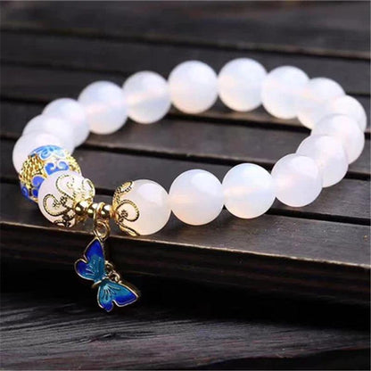 Butterfly White Agate Bracelet – Evelina-Nora Luxe