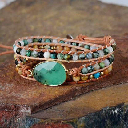 Calming Jade Wrap Bracelet - Elina-Nora Luxe