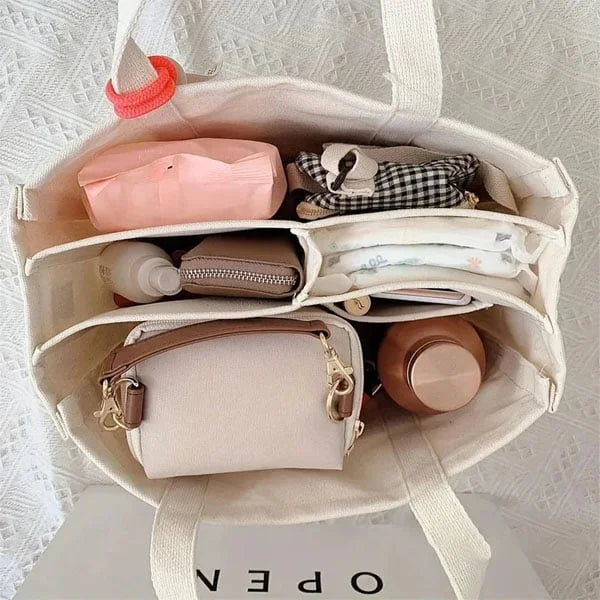 Canvas Tote Bag - UrbanGrace-Beige-Nora Luxe