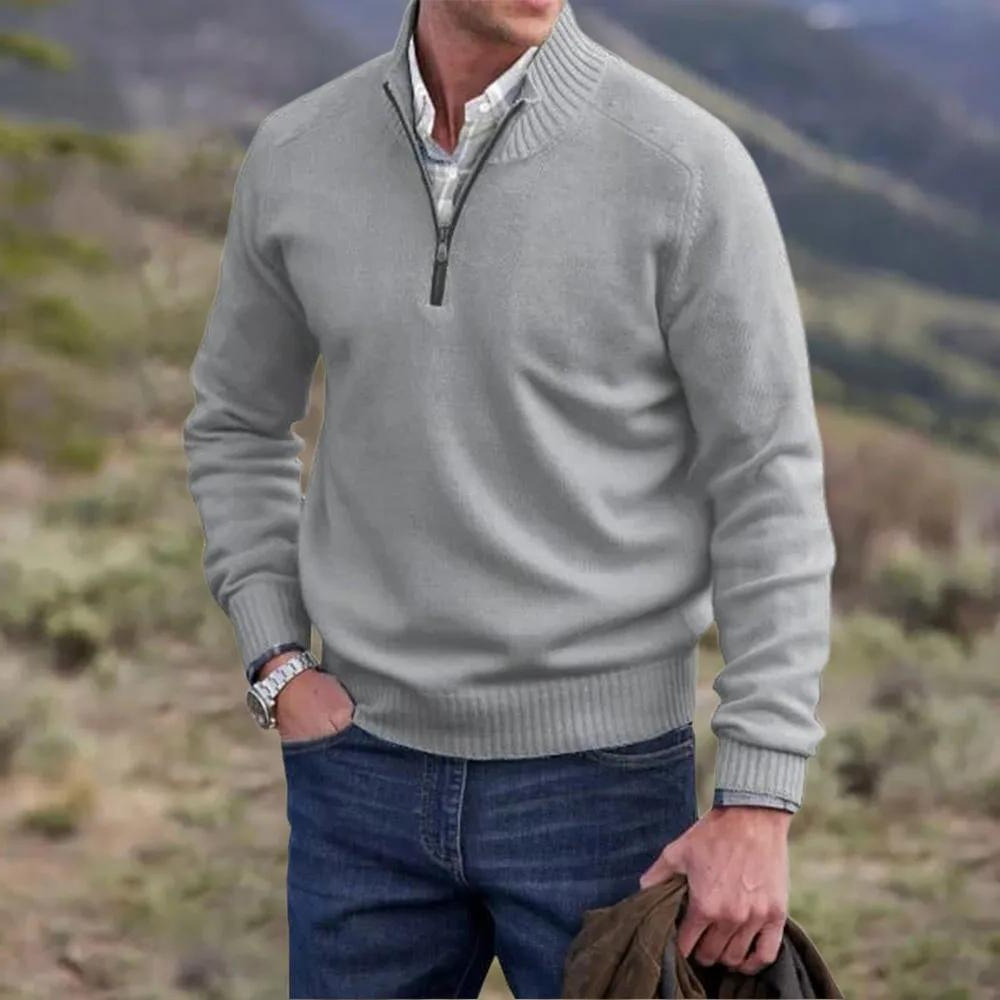 Cashmere Jumper with Zip - Mason-Brown-M-Nora Luxe
