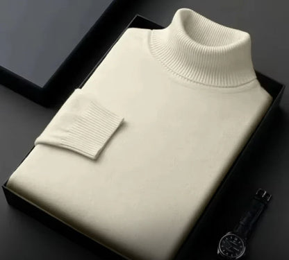 Cashmere Men's Sweater – Silvano-Beige-S-Nora Luxe