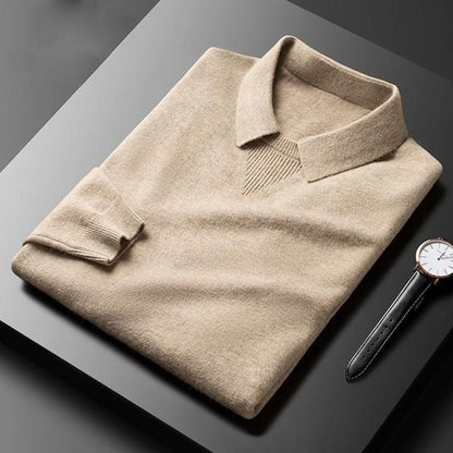 Cashmere Polo Sweater - LuxeRetro-Ivory-S-Nora Luxe