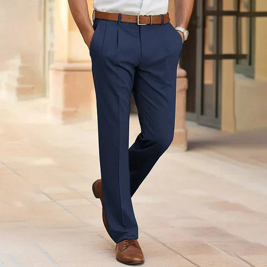 Casual Business Men's Trousers - Luca-Dark Blue-XS-Nora Luxe