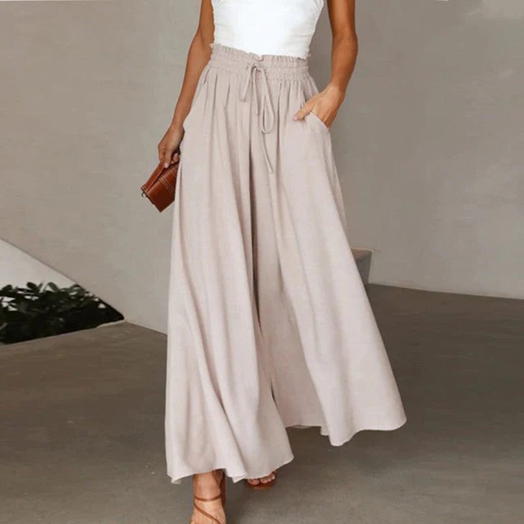 Casual High Waist Trousers for Women - Isla-Apricot-S-Nora Luxe