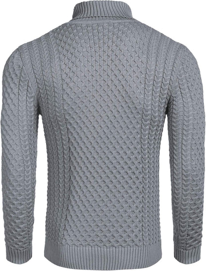 Casual Knit Men's Turtleneck - Sander-Black-S-Nora Luxe