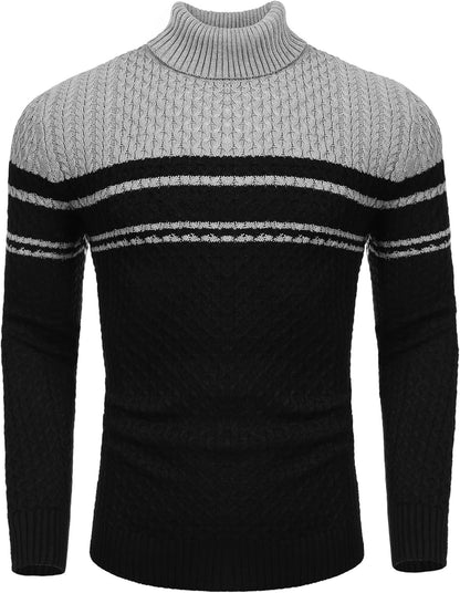 Casual Knit Men's Turtleneck - Sander-Black-S-Nora Luxe