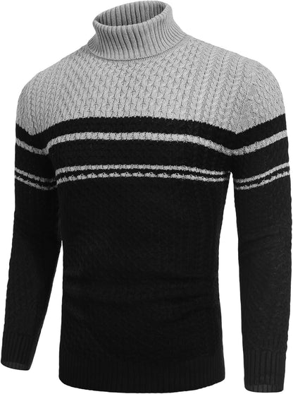 Casual Knit Men's Turtleneck - Sander-Black-S-Nora Luxe