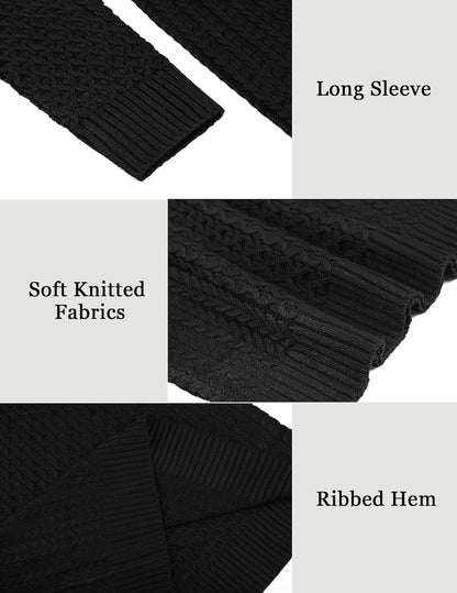 Casual Knit Men's Turtleneck - Sander-Black-S-Nora Luxe