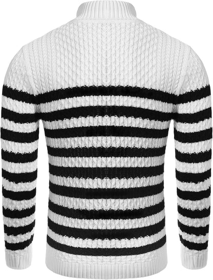 Casual Knit Men's Turtleneck - Sander-Black-S-Nora Luxe