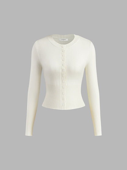 Casual Knitted Ladies Shirt - Elodie-White-XS-Nora Luxe