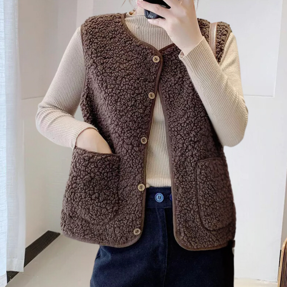 Casual Knotted Women's Gilet - Noa-Beige-XS-Nora Luxe