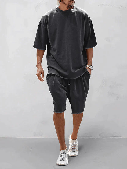 Casual men's sports set in loose-fit style – Cassian-Black-S-Nora Luxe