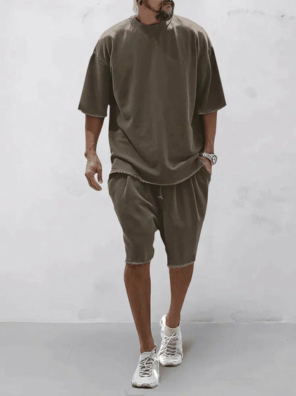 Casual men's sports set in loose-fit style – Cassian-Brown-S-Nora Luxe