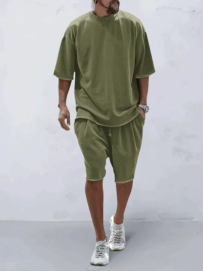 Casual men's sports set in loose-fit style – Cassian-Light gray-S-Nora Luxe