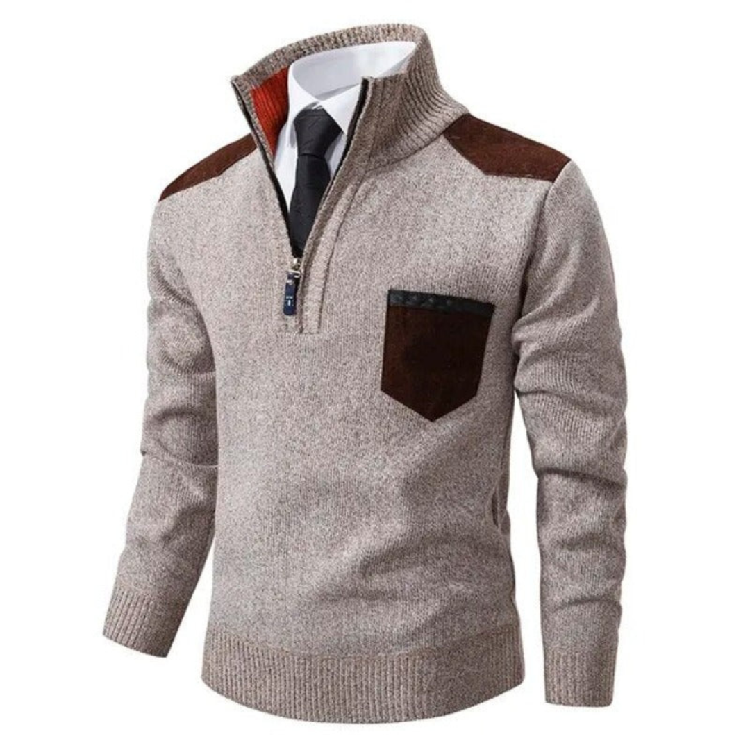 Casual Men's Sweater - Liam-Beige-XS-Nora Luxe