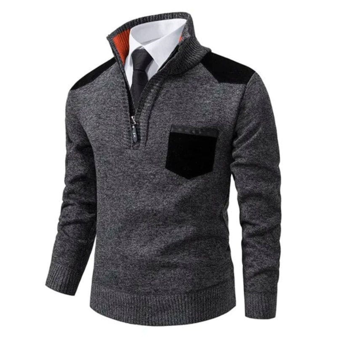 Casual Men's Sweater - Liam-Dark Gray-XS-Nora Luxe