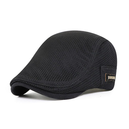 Casual Mesh Beret for Men - AirFlow-Black-Nora Luxe