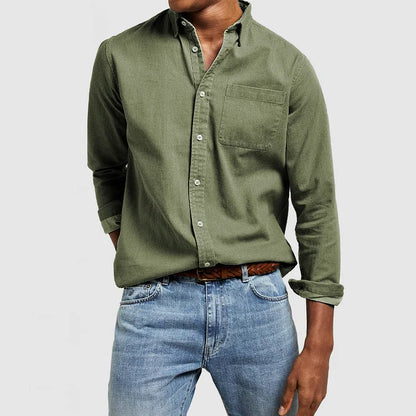 Casual Shirt with Stylish Details - Evan-Dark blue-S-Nora Luxe