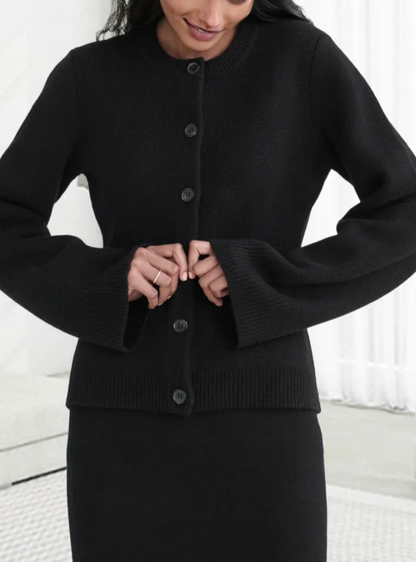 Casual Soft Ladies' Cardigan with Buttons - Noa-Ivory-XS-Nora Luxe