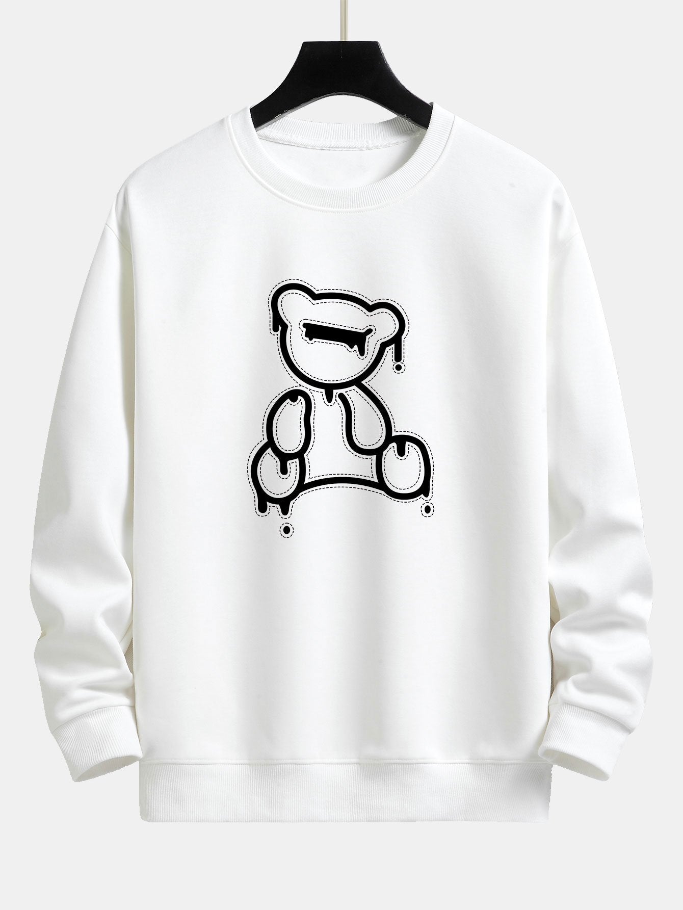 Casual Sweatshirt - BearLine-White-S-Nora Luxe