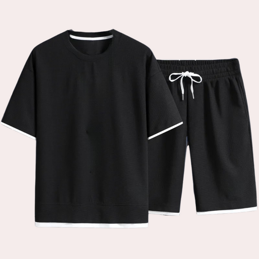 Casual Two-Piece Summer Set for Men - Jules-Black-S-Nora Luxe
