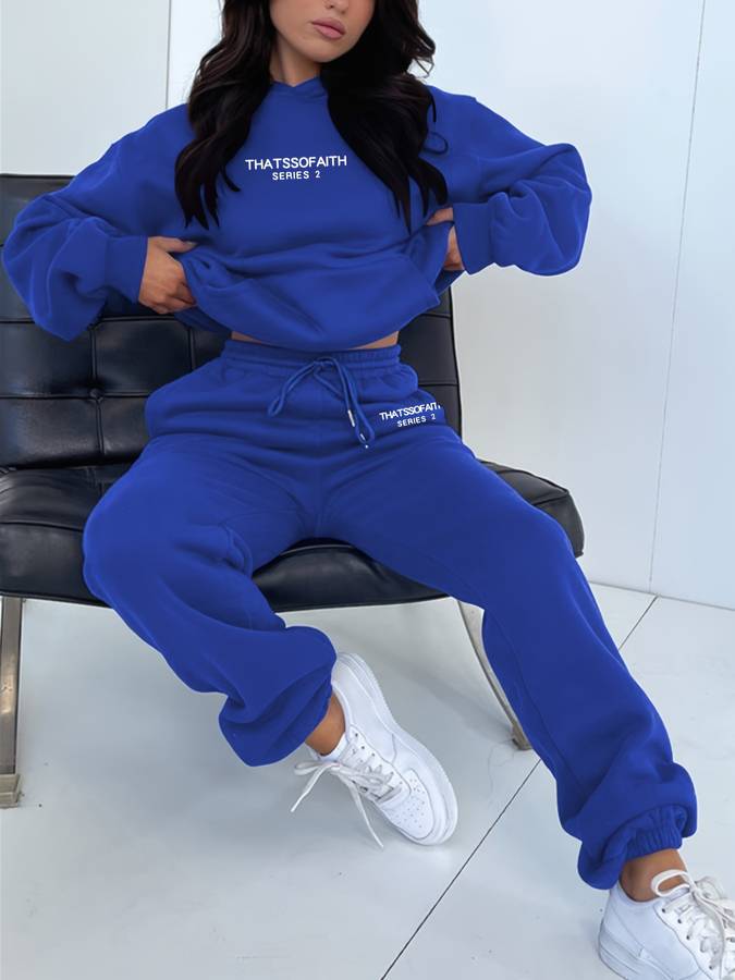 Casual Women's Sweatpants & Sweater Set - Harper-Blue-S-Nora Luxe