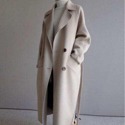 Casual Wool Ladies Jacket - Isabella-Beige-S-Nora Luxe