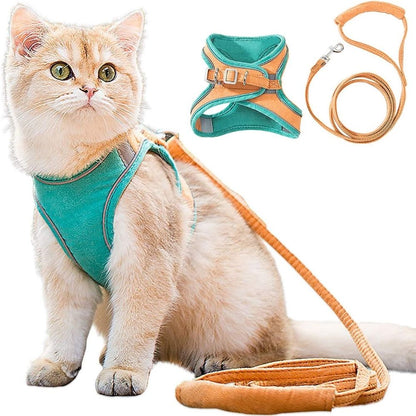 Cat harness - Oscar-Orange | Teal-S-Nora Luxe