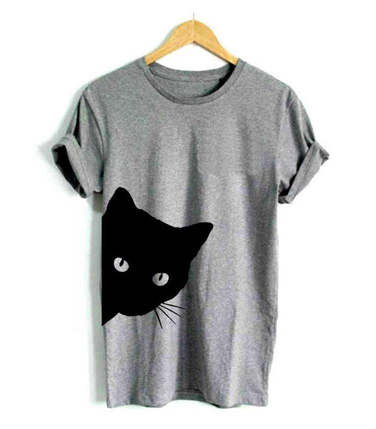 Cat Lover Women's T-Shirt – Maja-Gray-S-Nora Luxe