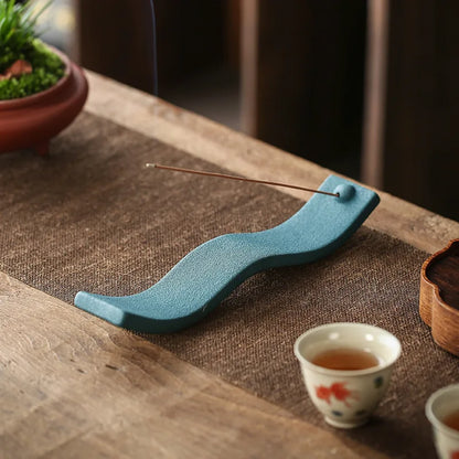 Ceramic Incense Holder - ZenWave-Blue-Nora Luxe