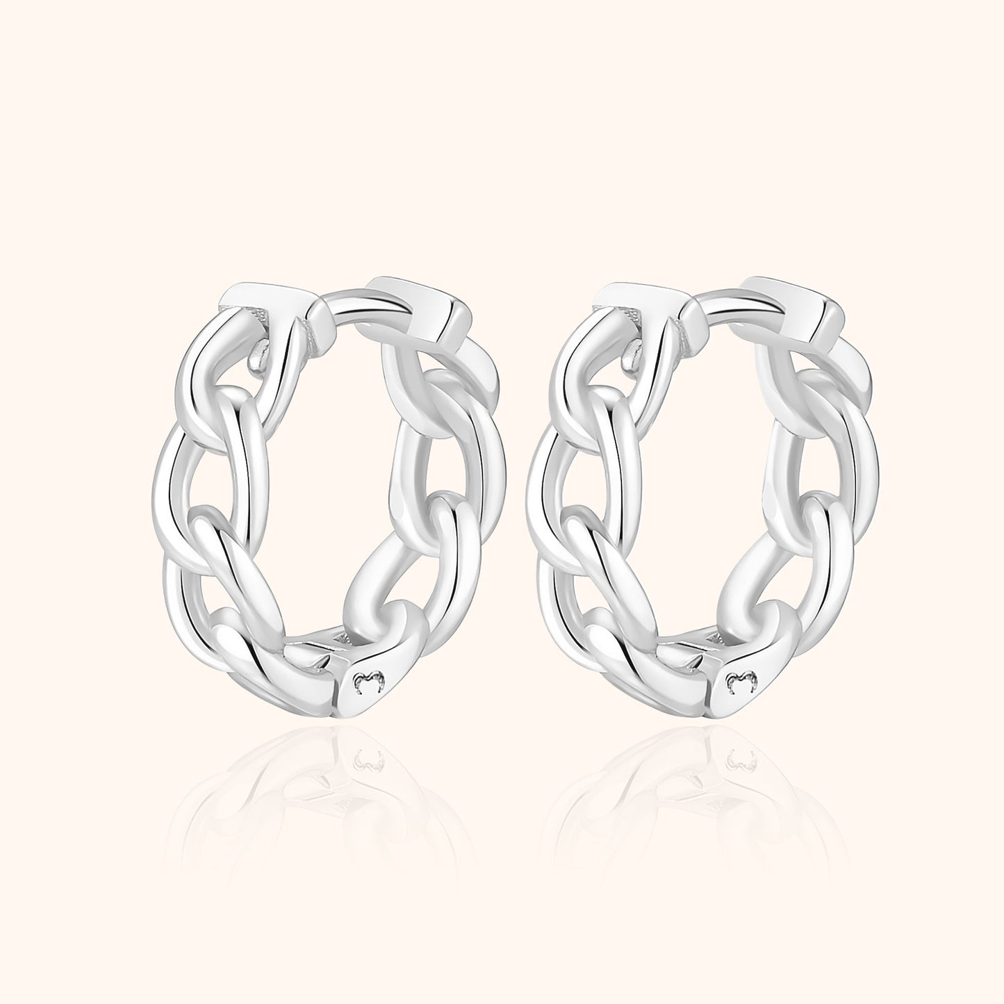 Chain-Shaped Earrings - Noa-Silver-Nora Luxe