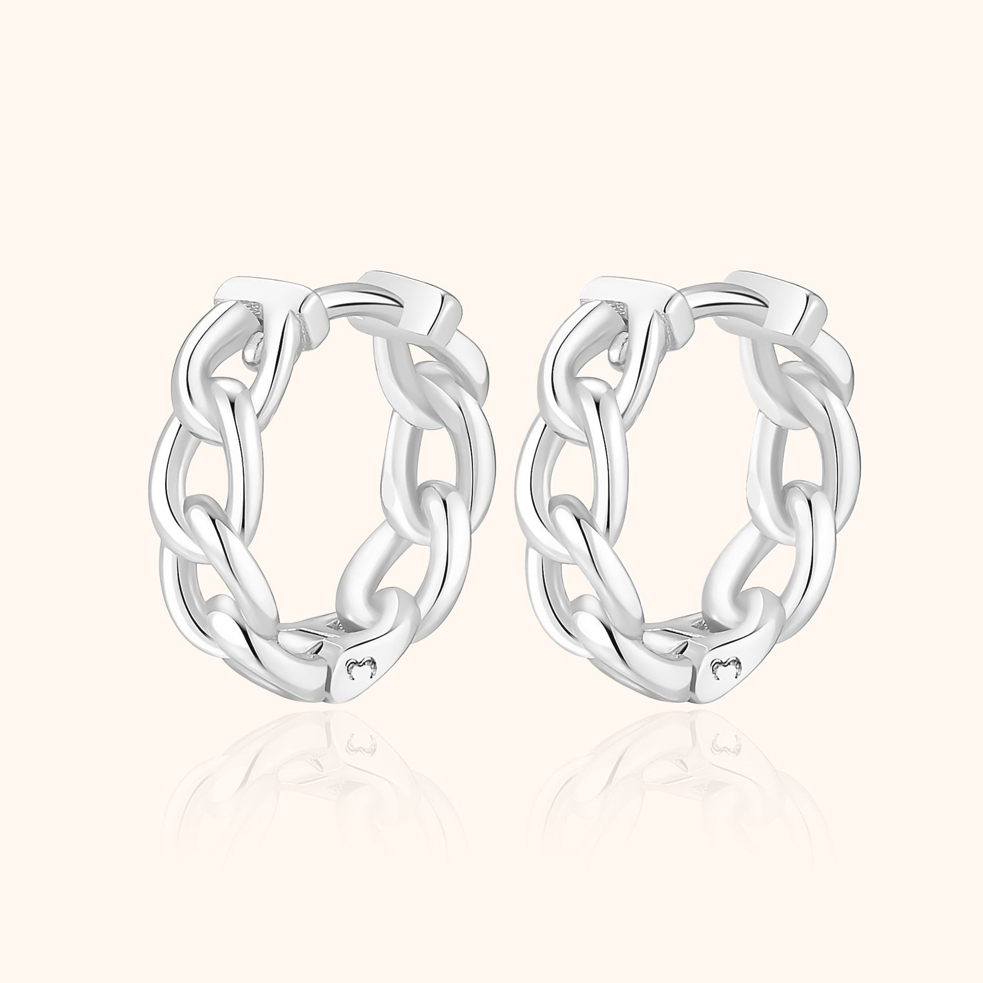 Chain-Shaped Earrings - Noa-Silver-Nora Luxe