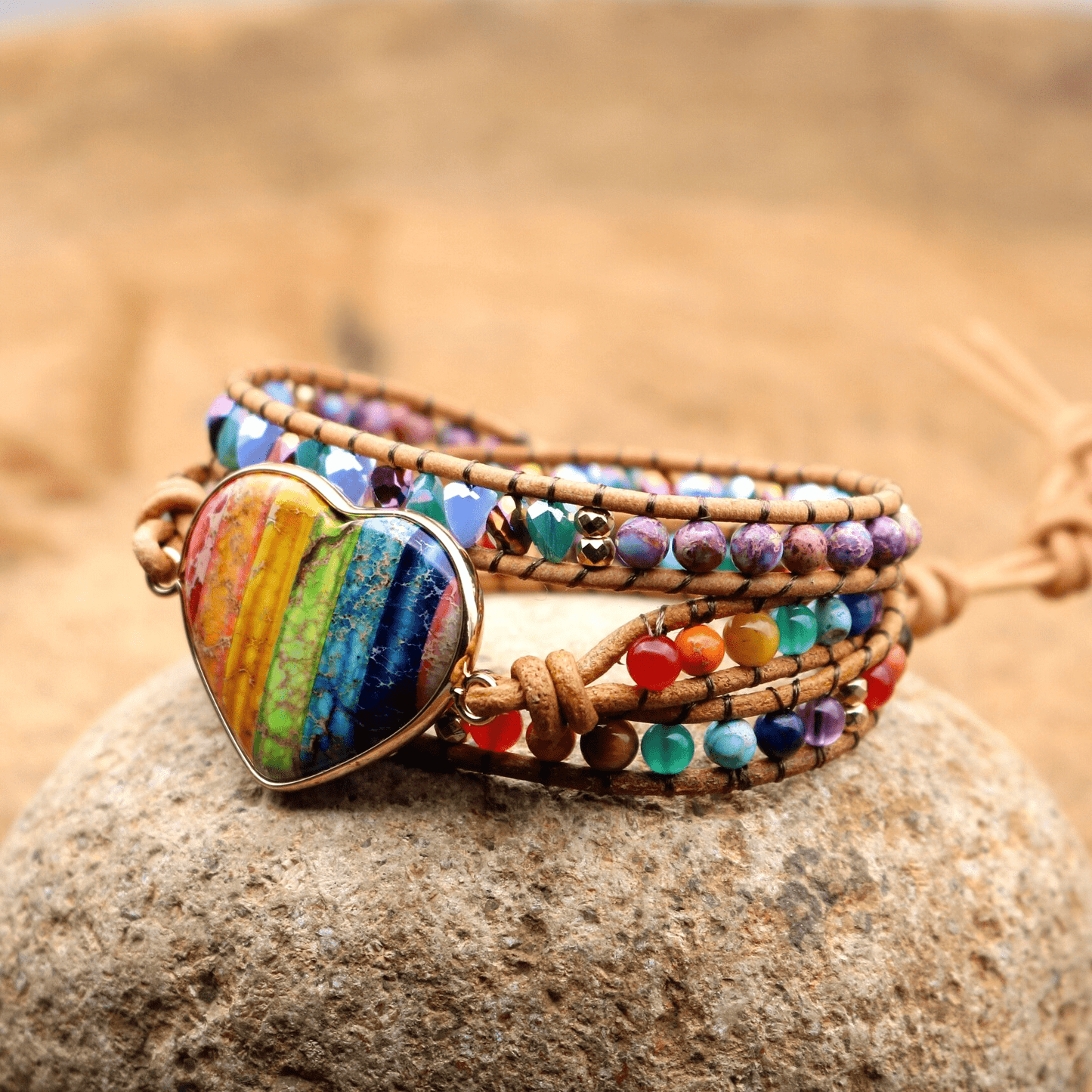 Chakra Heart Wrap Bracelet - Liora-Nora Luxe