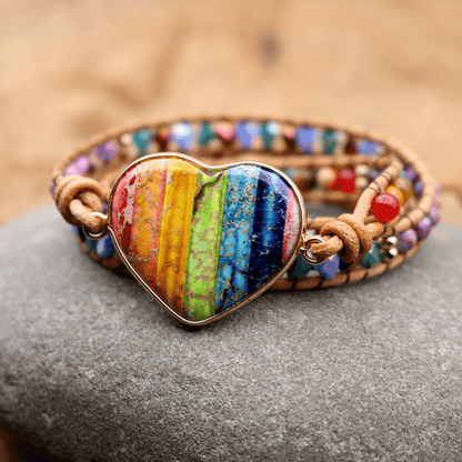 Chakra Heart Wrap Bracelet - Liora-Nora Luxe