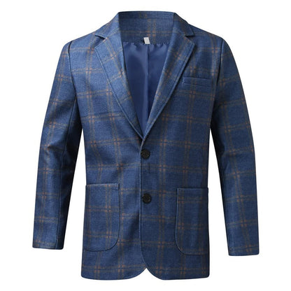 Checked Men's Blazer - Everett-Blue-S-Nora Luxe