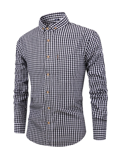 Checked Men’s Shirt with Comfortable Fit - Jules-Black-XS-The Livary