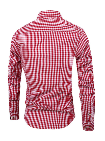 Checked Men’s Shirt with Comfortable Fit - Jules-Dark blue-XS-The Livary