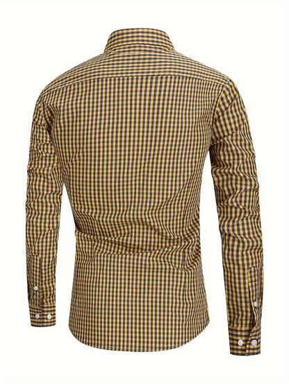 Checked Men’s Shirt with Comfortable Fit - Jules-Dark blue-XS-The Livary