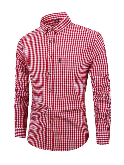Checked Men’s Shirt with Comfortable Fit - Jules-Red-XS-The Livary