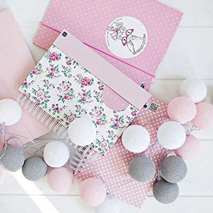 Cheerful Cotton Light-Up Ball Sling - LumiBall-Pink & Gray-4.92 feet - 10 lamps-USB-Nora Luxe