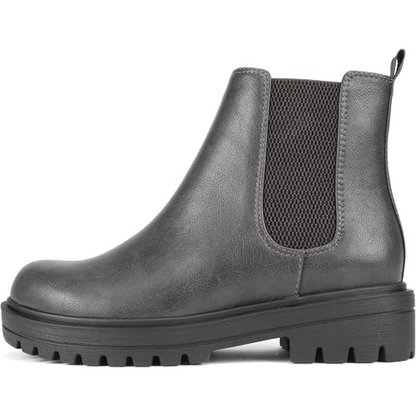 Chic Low Heel Chelsea Ankle Boots - Kailey-Dark Gray PU-2.5-Nora Luxe
