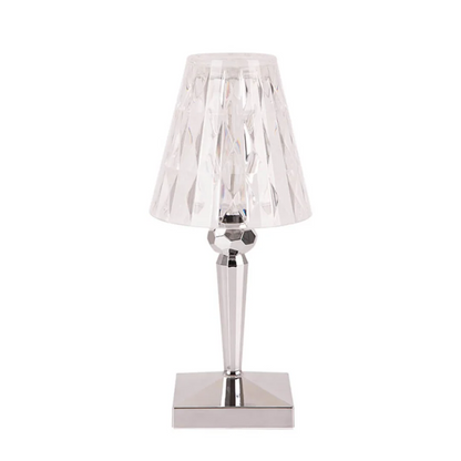 Chic Table Lamp with Crystal Design - CrystalLuxe-Silver-Nora Luxe