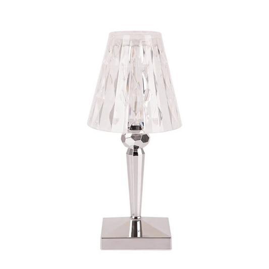Chic Table Lamp with Crystal Design - CrystalLuxe-Silver-Nora Luxe
